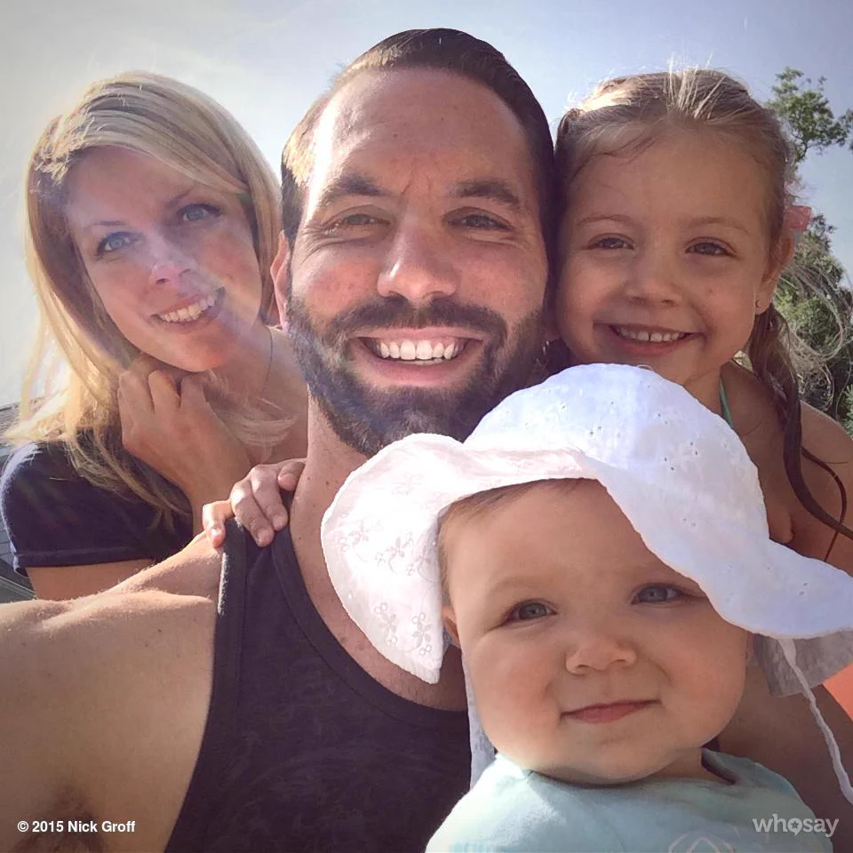 Photo of Nick Groff with her ex wife and their two daughters